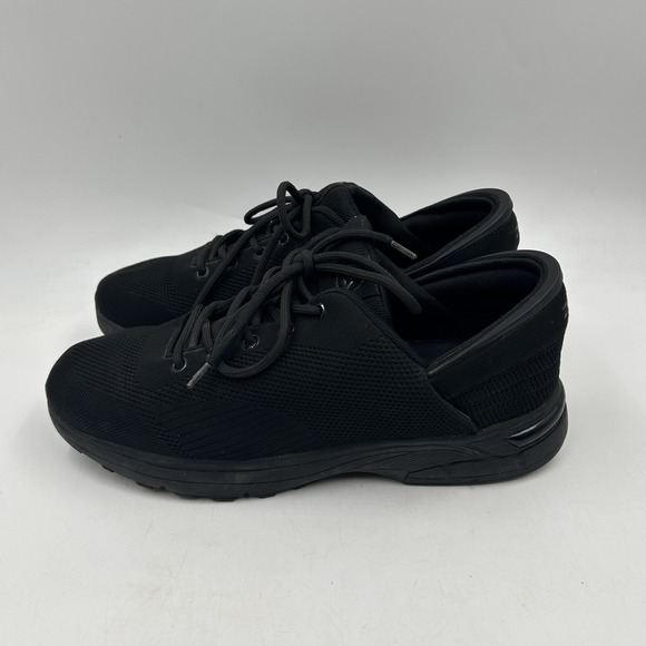 zeba‎ mens size 13 wide jet black mesh hands free slip on lace up sneakers shoes - Picture 1 of 9